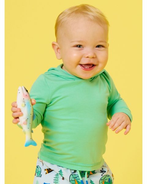 Spring Green Sun Protective Hooded Shirt