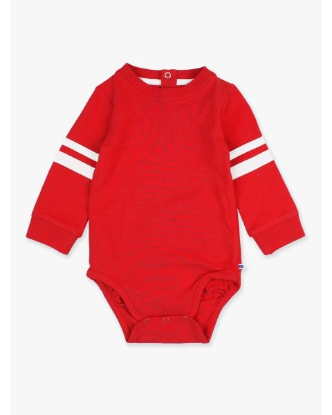 Red Racing Stripe Long Sleeve Bodysuit