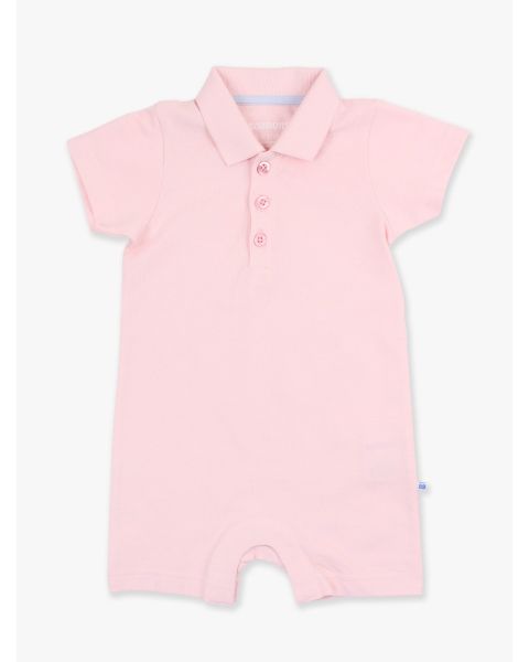 Pink Pique Polo Romper