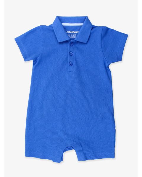 Sonic Blue Pique Polo Romper