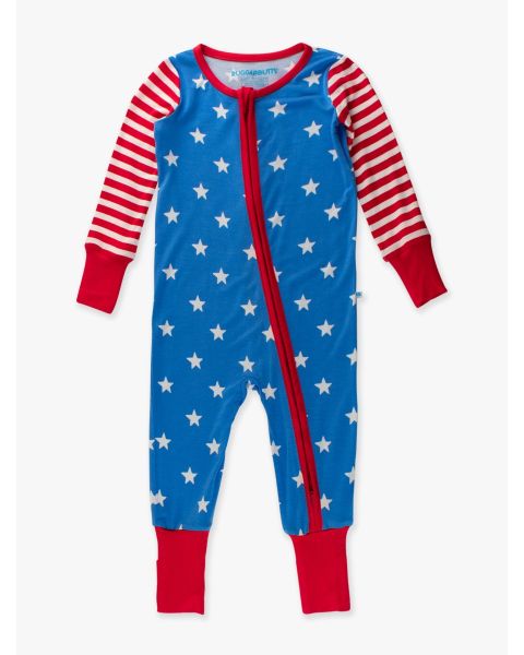 Stars & Stripes Convertible One Piece Pajamas, Bamboo Viscose