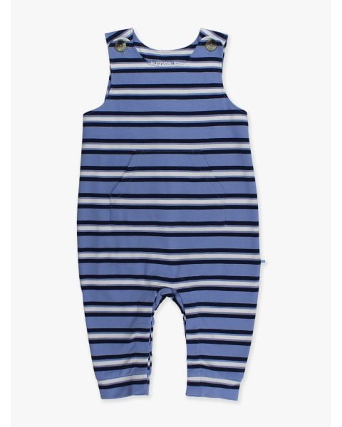 Periwinkle Blue Stripe Knit Longall Pocket Romper