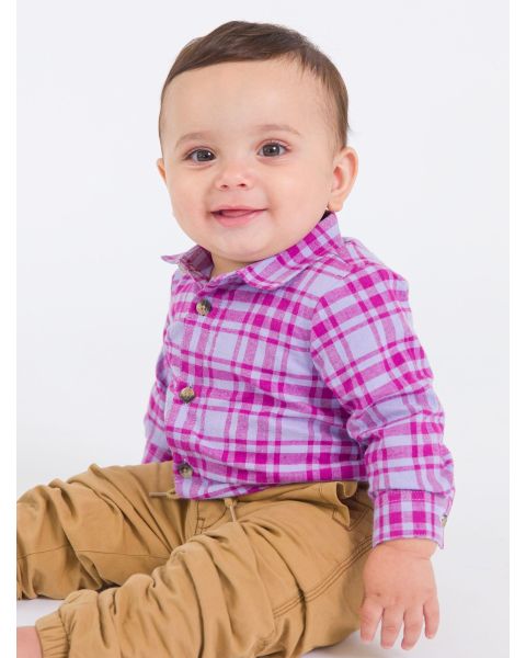 Harper Plaid Long Sleeve Button Down Bodysuit