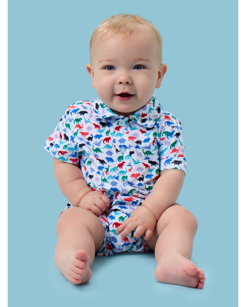 Dino Roar Performance Polo Romper
