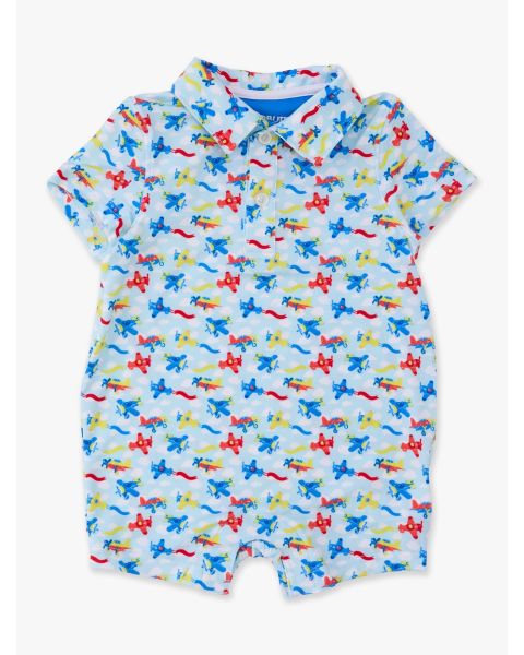 Tiny Plane Parade Performance Polo Romper