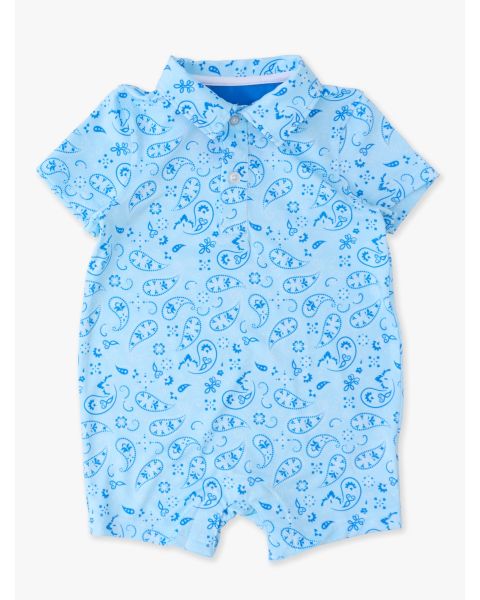 Blue Bandana Performance Polo Romper