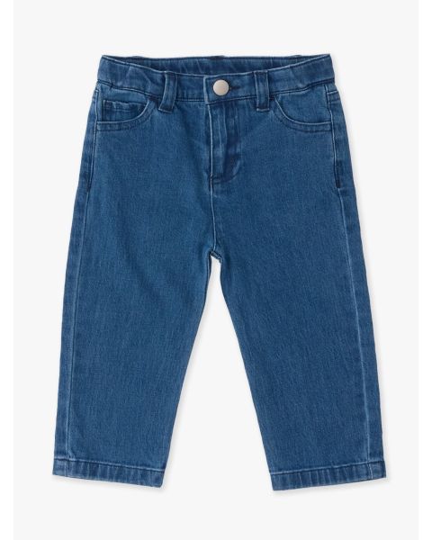 Medium Wash Stretch Denim Straight Jeans