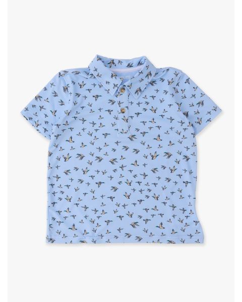 Mallard Skies Knit Short Sleeve Performance Polo