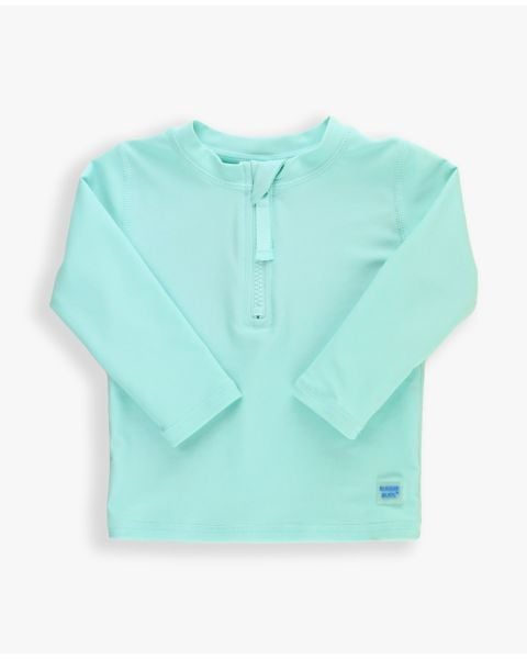 Vintage Aqua Long Sleeve Zipper Rash Guard