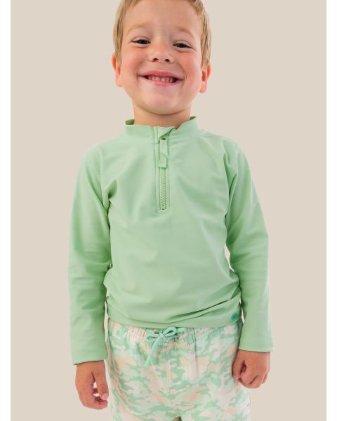 Sage Long Sleeve Zipper Rash Guard
