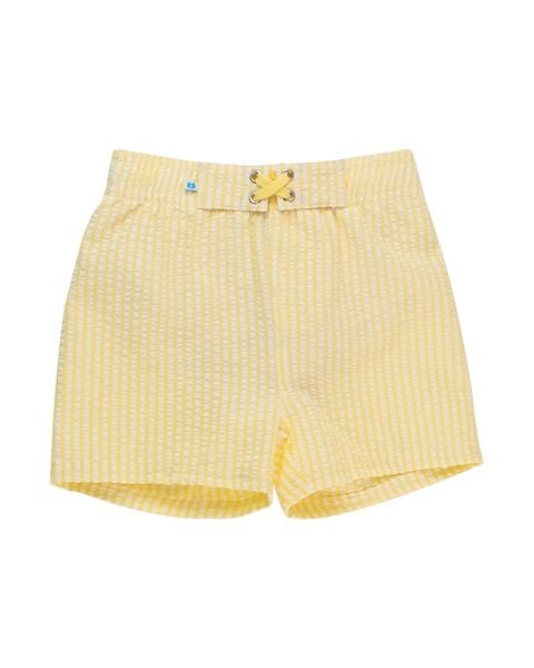 Banana Seersucker Swim Trunks