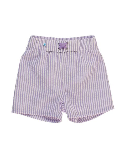 Lavender Seersucker Swim Trunks