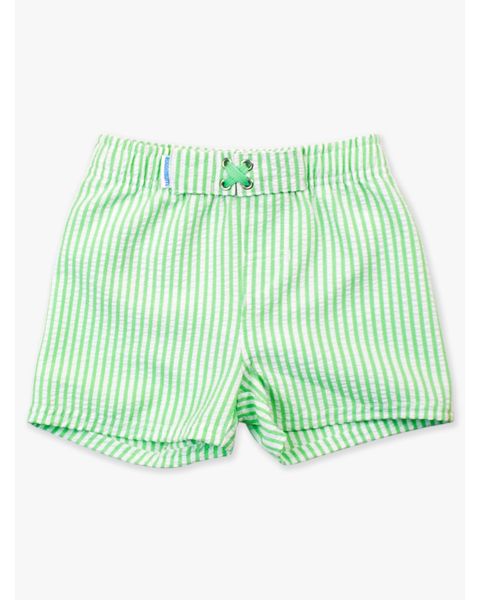 Spring Green Seersucker Swim Trunks