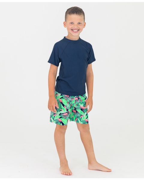 Flamingo Frenzy Swim Trunks
