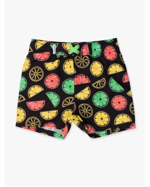 Neon Black Citrus Swim Trunks