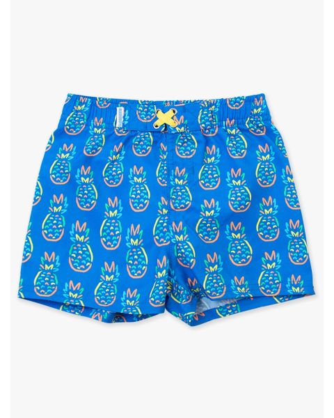 Neon Blue Pineapples Swim Trunks