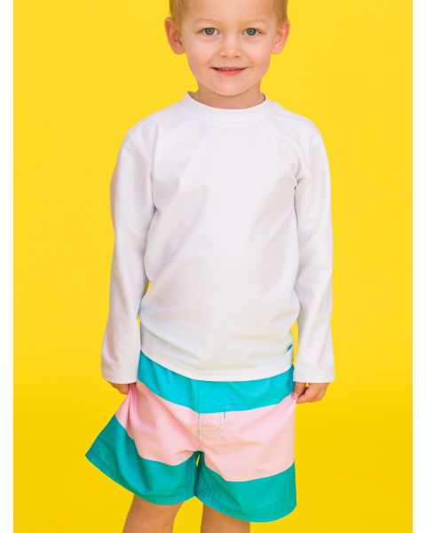 Neon Pool Party Color Block Swim Trunks