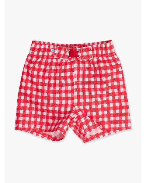 Vintage Red Gingham Swim Trunks