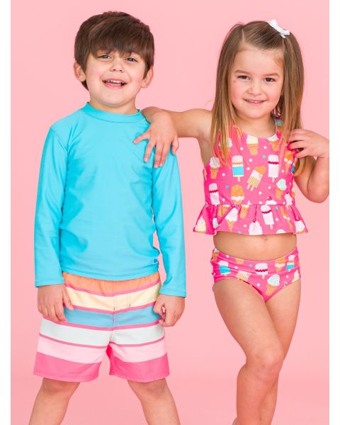 Ice Cream Stripe Swim Trunks