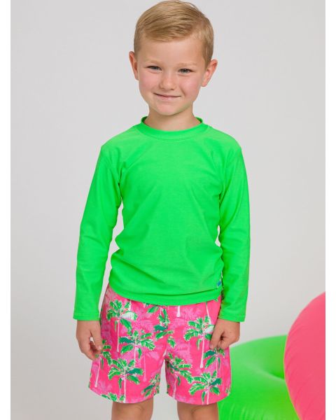 Neon Palm Paradise Swim Trunks