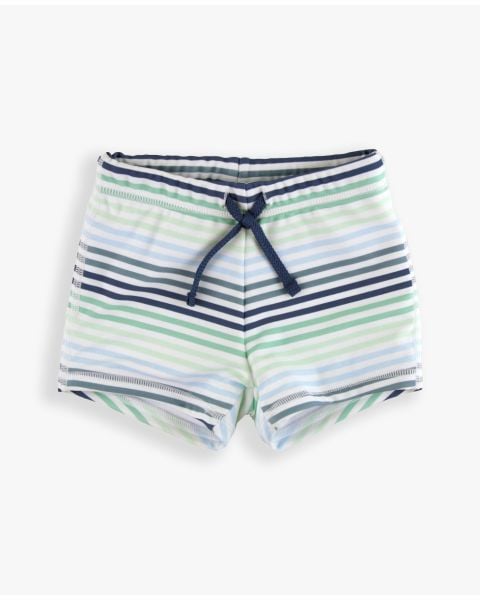 Coastal Stripes Shortie Swim Trunks