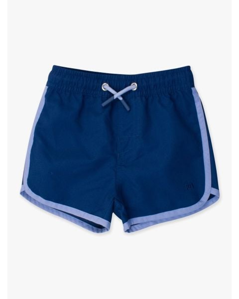 Navy Dolphin Hem Swim Trunks