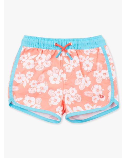 Hibiscus Dreams Dolphin Hem Swim Trunks