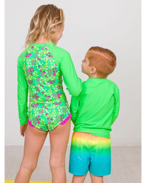 Neon Lime Long Sleeve Rash Guard