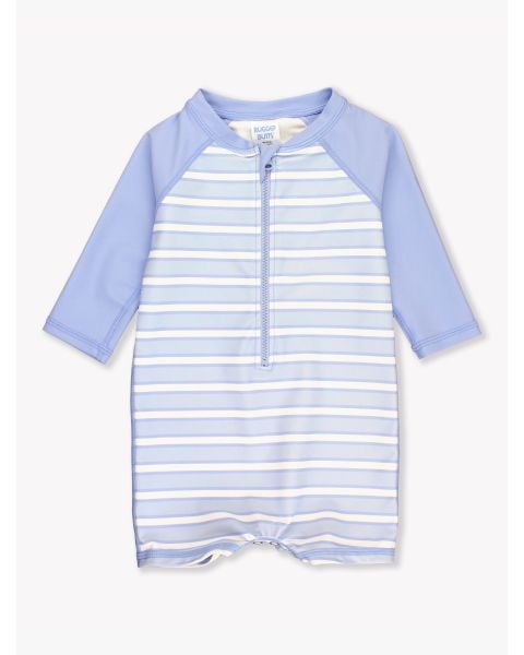 Periwinkle Blue & Windsurfer Stripe Long Sleeve One Piece Rash Guard