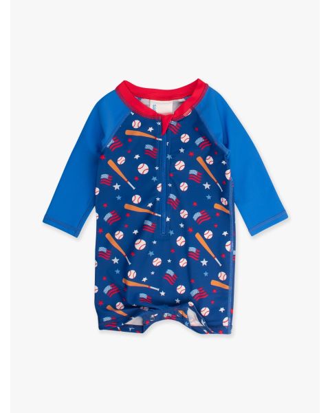Play Ball Long Sleeve One Piece Rash Guard