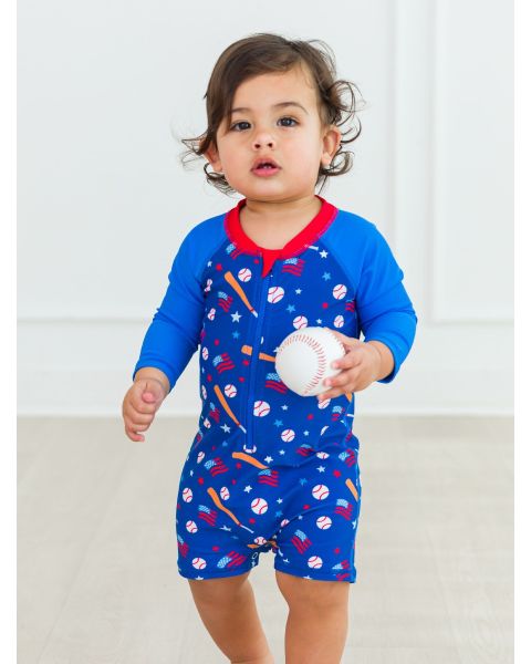 Play Ball Long Sleeve One Piece Rash Guard