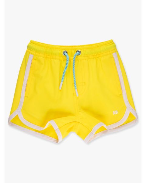 Neon Yellow Performance Hybrid Dolphin Hem Swim Trunks