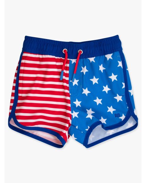 Stars & Stripes Performance Hybrid Dolphin Hem Swim Trunks