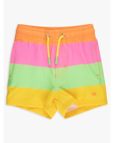 Neon Citrus Color Block Performance Hybrid Swim Trunks