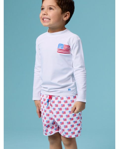 Freedom Flags Performance Hybrid Swim Trunks