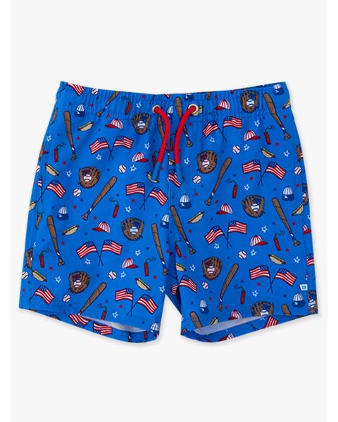 Blue Stars & Strikes Performance Hybrid Swim Trunks