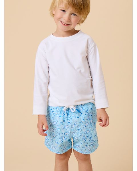 Blue Bandana Performance Hybrid Swim Trunks