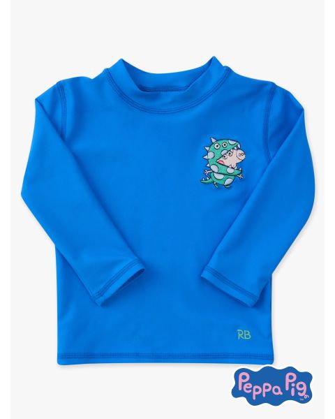Dinosaur George from Peppa Pink Applique Long Sleeve Rash Guard