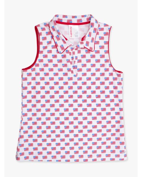 Freedom Flags Women's Sleeveless Polo Active Top