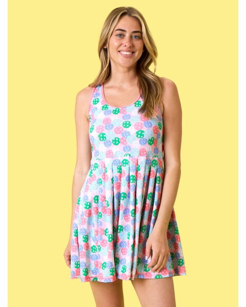 Pink Pickleball Party Women's Active Dress & Bike Short Set