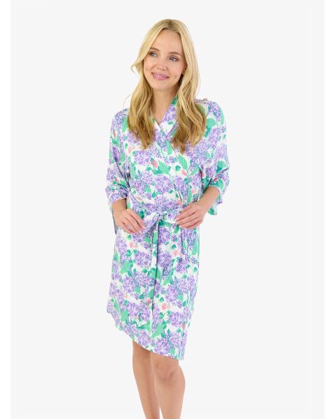 Purple Hydrangea Garden Women's Maternity Robe, Bamboo Viscose