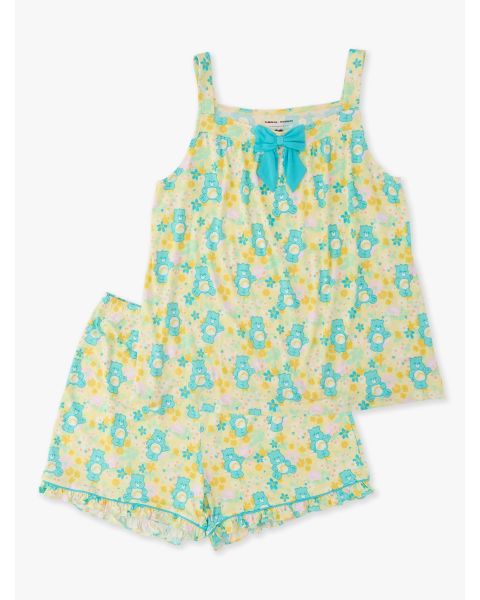 Banana Floral Care Bears Women's Bow Tank & Short Pajama Set