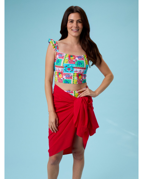 Vintage Red Women's Convertible Sarong