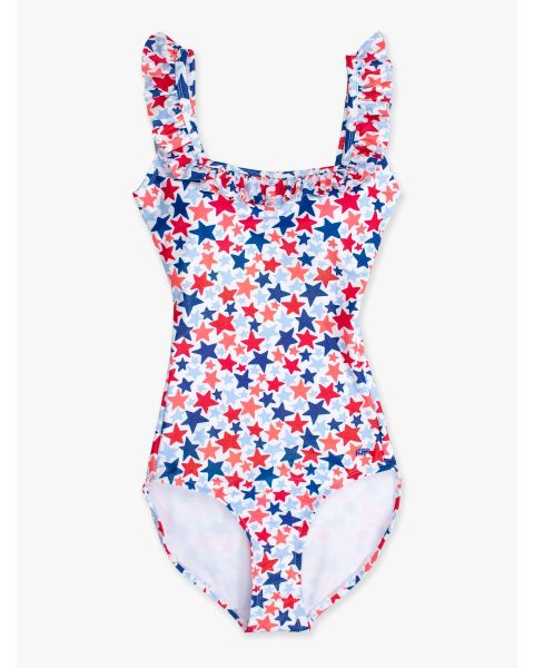 Shimmer Star-Spangled Women's Ruffle One Piece Swimsuit
