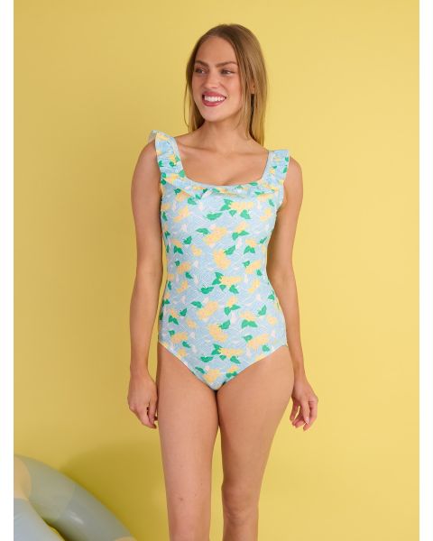 Blooming Basket Women's Ruffle One Piece Swimsuit