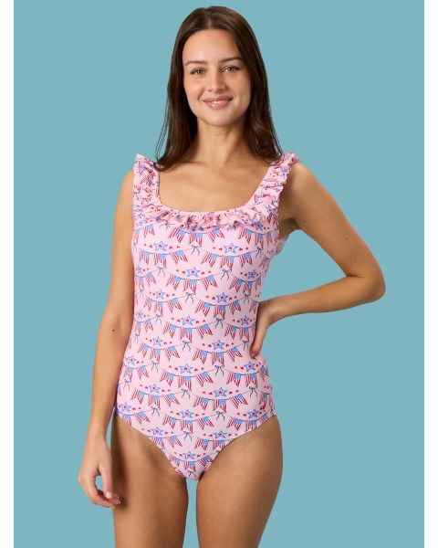 American Sweetheart Women's Ruffle One Piece Swimsuit