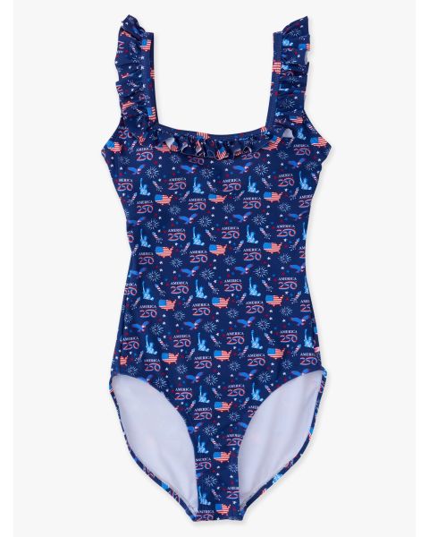 America250® Women's Ruffle One Piece Swimsuit