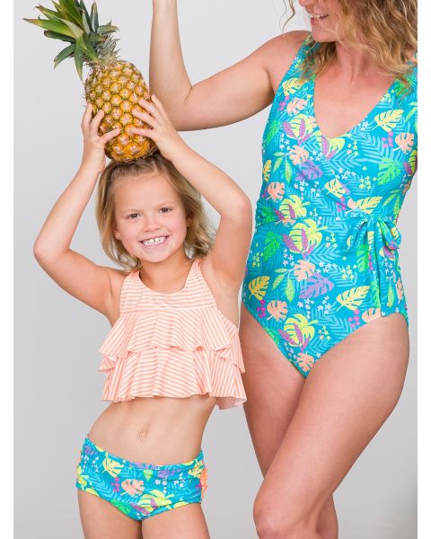 Neon Tiki Vibes Women's Wrap One Piece