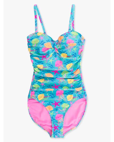 Neon Jelly Time Women's Convertible Bandeau One Piece Swimsuit