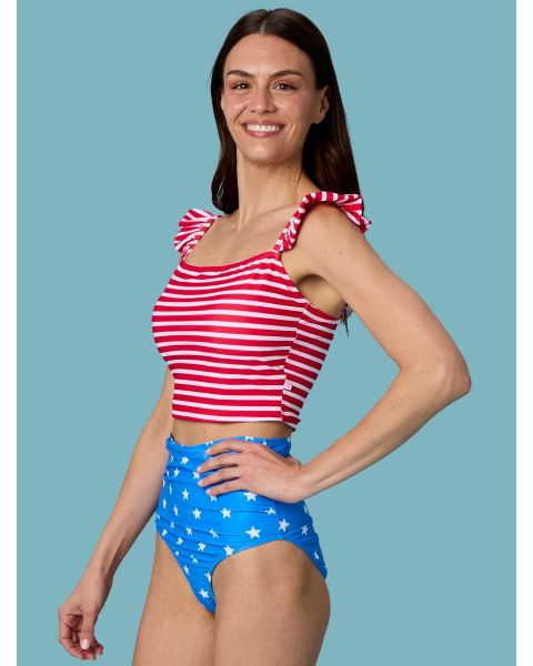 Stars & Stripes Women's Ruffle Two Piece Swimsuit